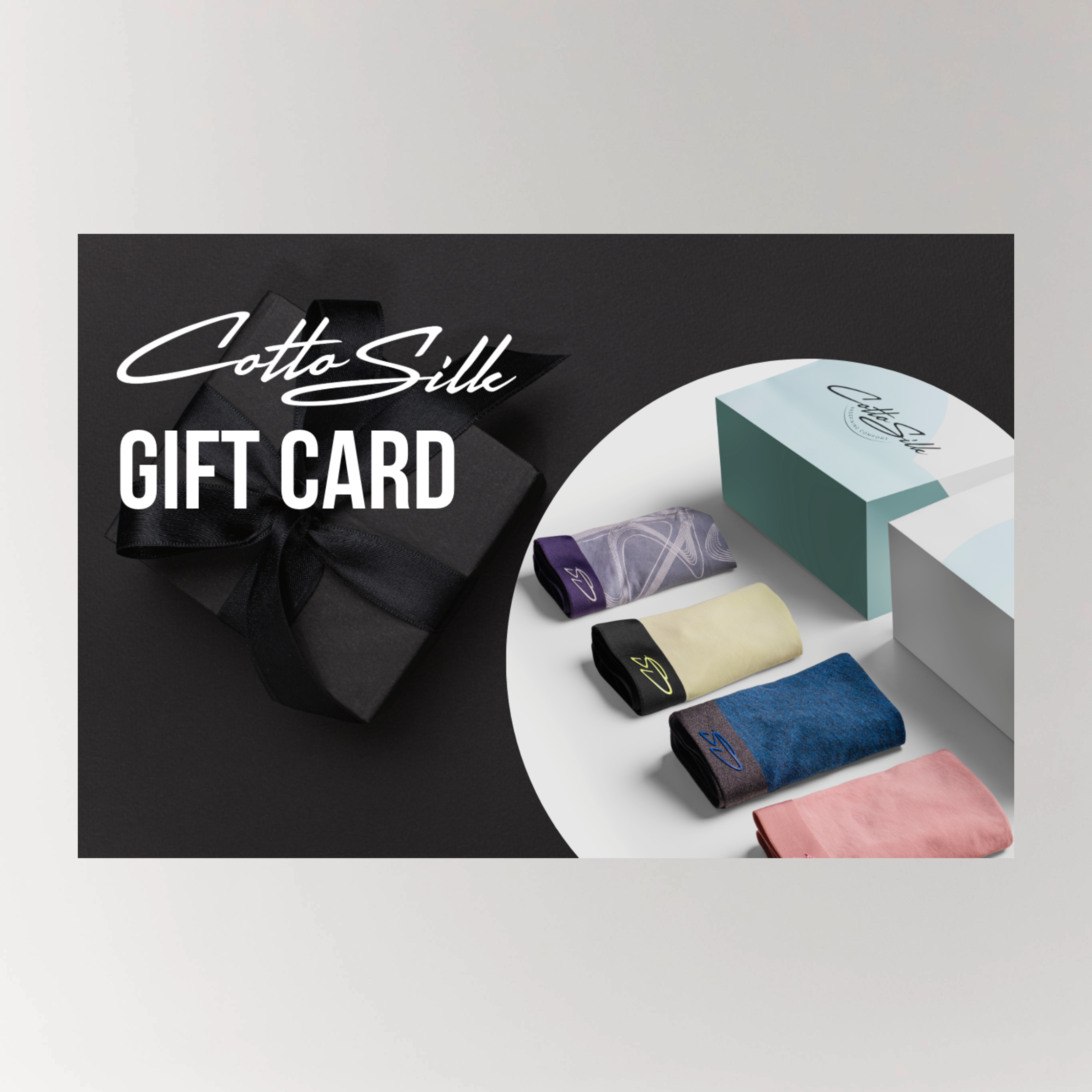Gift Crard for the premium brand CottoSilk for Men Innerwear, Underwear, Innershirts, and Socks.