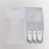 CS Men’s Essentials Pack Light Grey – CottoSilk premium men’s innerwear set with undershirt, trunk, and no-show socks