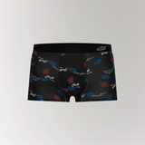Model-less photo of CottoSilk Galaxy Cotton Trunk in Black with space-themed prints.