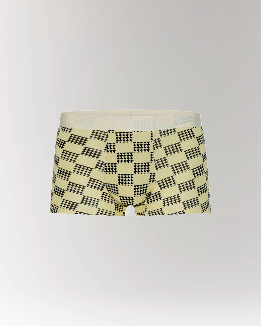 Grid Modal Trunk with geometric pattern in Beige.