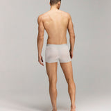 Back photo for a Model wearing Ultra Light Ice Tech Trunk in light jade.