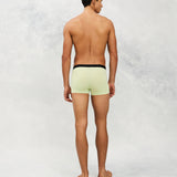 Back photo for a Model wearing Luxury Soft Modal Trunk in green.