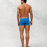 Back photo for a Model wearing Luxury Soft Modal Trunk in blue.