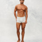 Front photo for a Model wearing CS Streak Modal Trunk in light grey.