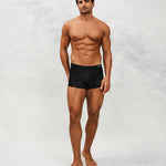 Front photo for a Model wearing Ultra Light Ice Tech Trunk in black.