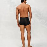 Back photo for a Model wearing Ultra Light Ice Tech Trunk in black.