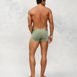 Back photo for a Model wearing Ultra Soft Modal Trunk in Green.
