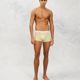 Front photo for a Model wearing Ice Tech Trunk in light yellow.