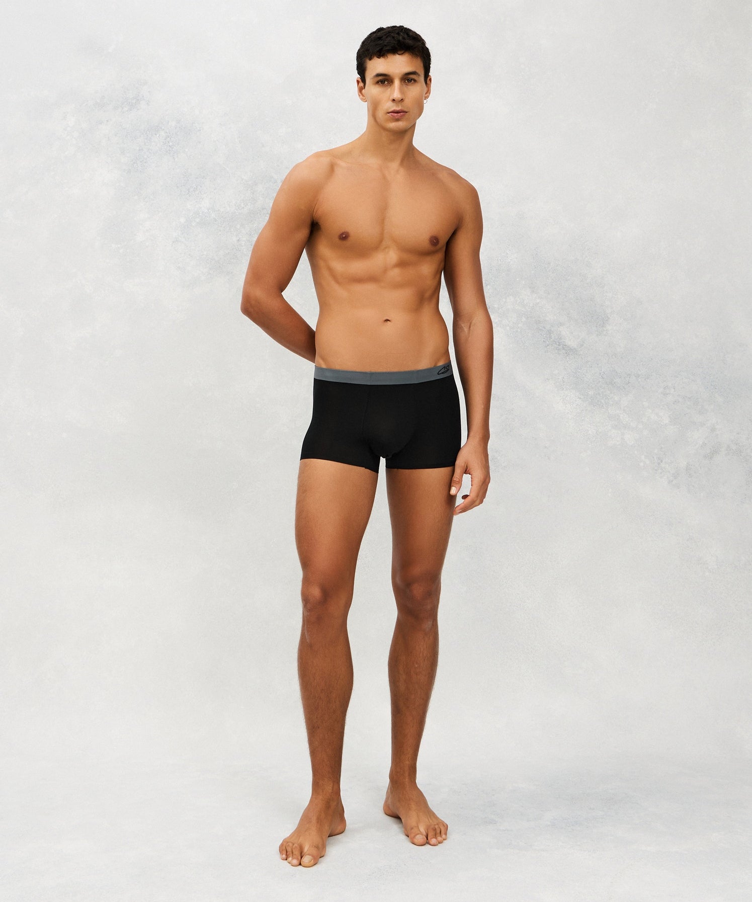 Front photo for a Model wearing Ice Tech Trunk in black.
