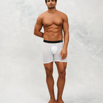 Front photo for a Model wearing Airtech Ice Boxer Brief in white.