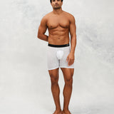 Front photo for a Model wearing Airtech Ice Boxer Brief in white.