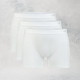 CottoSilk 3 Pack of Ultra Light Cotton Boxer Briefs in White.