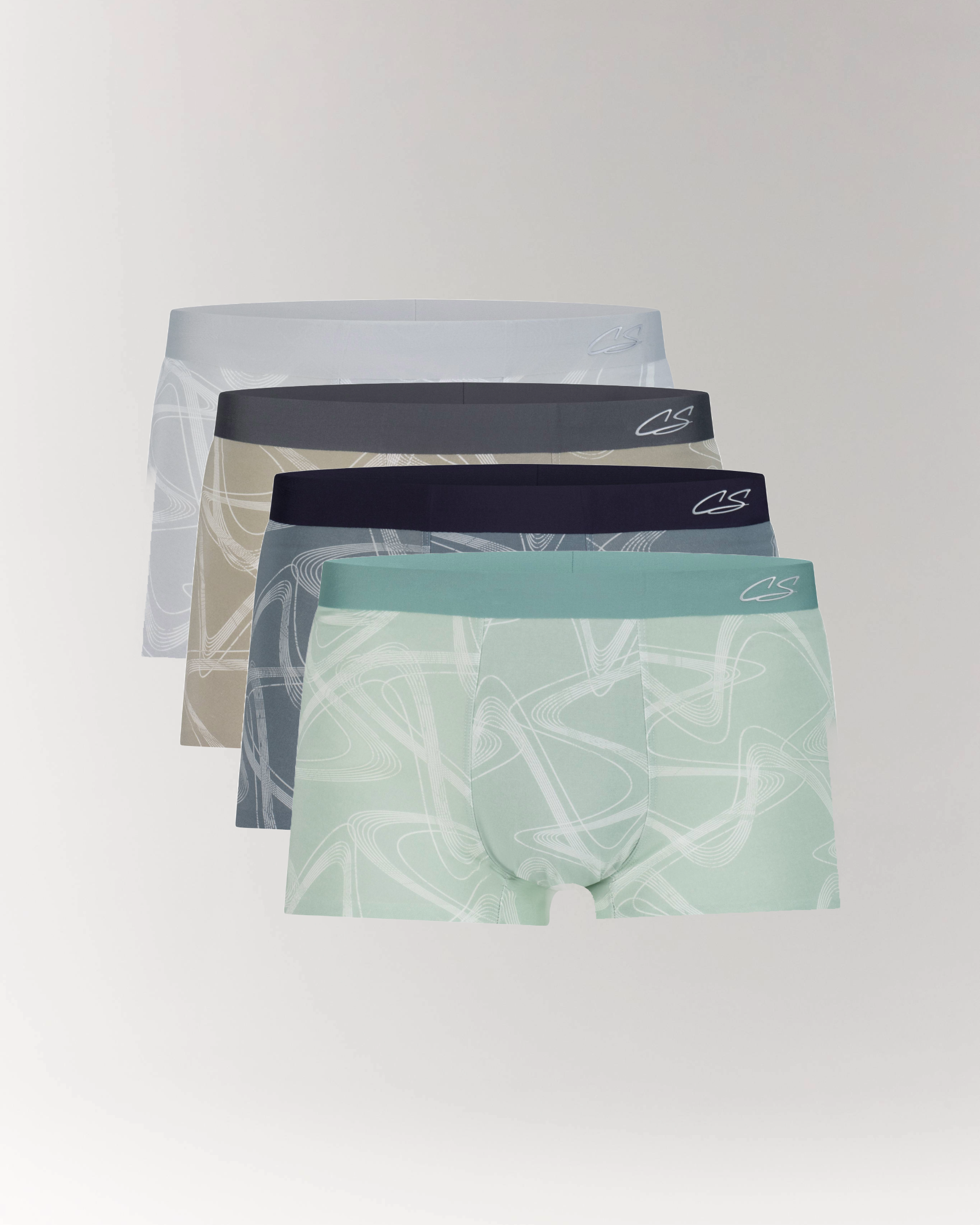 CS Streak Modal Trunk – 4 Pack featuring beige, light grey, green, and blue colors.