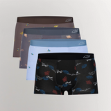 CottoSilk Galaxy Cotton Trunk 4-Pack featuring men’s short boxers in different colors and space-themed prints.