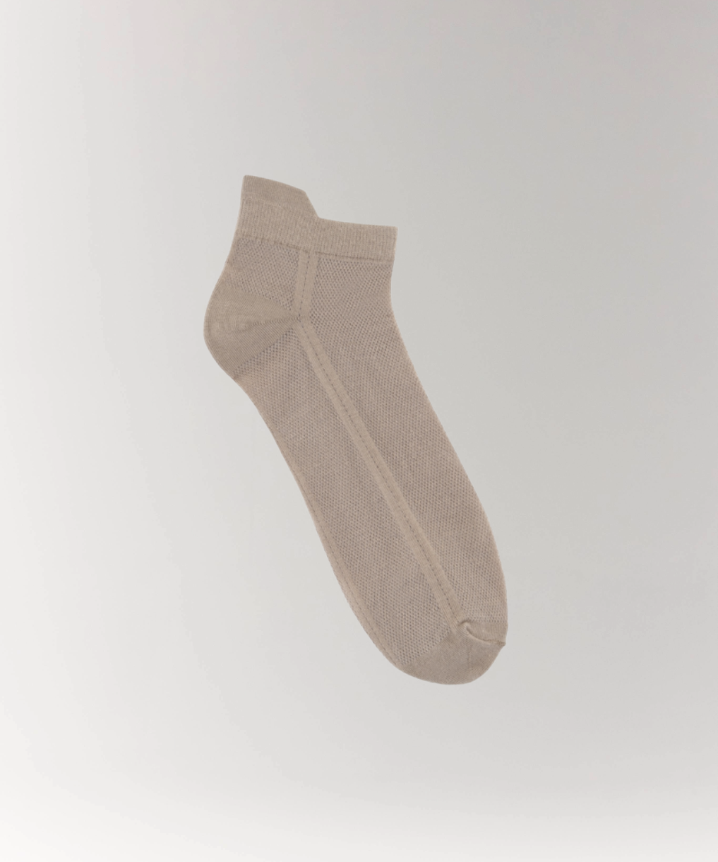 Cottosilk air cotton ankle socks in Beige