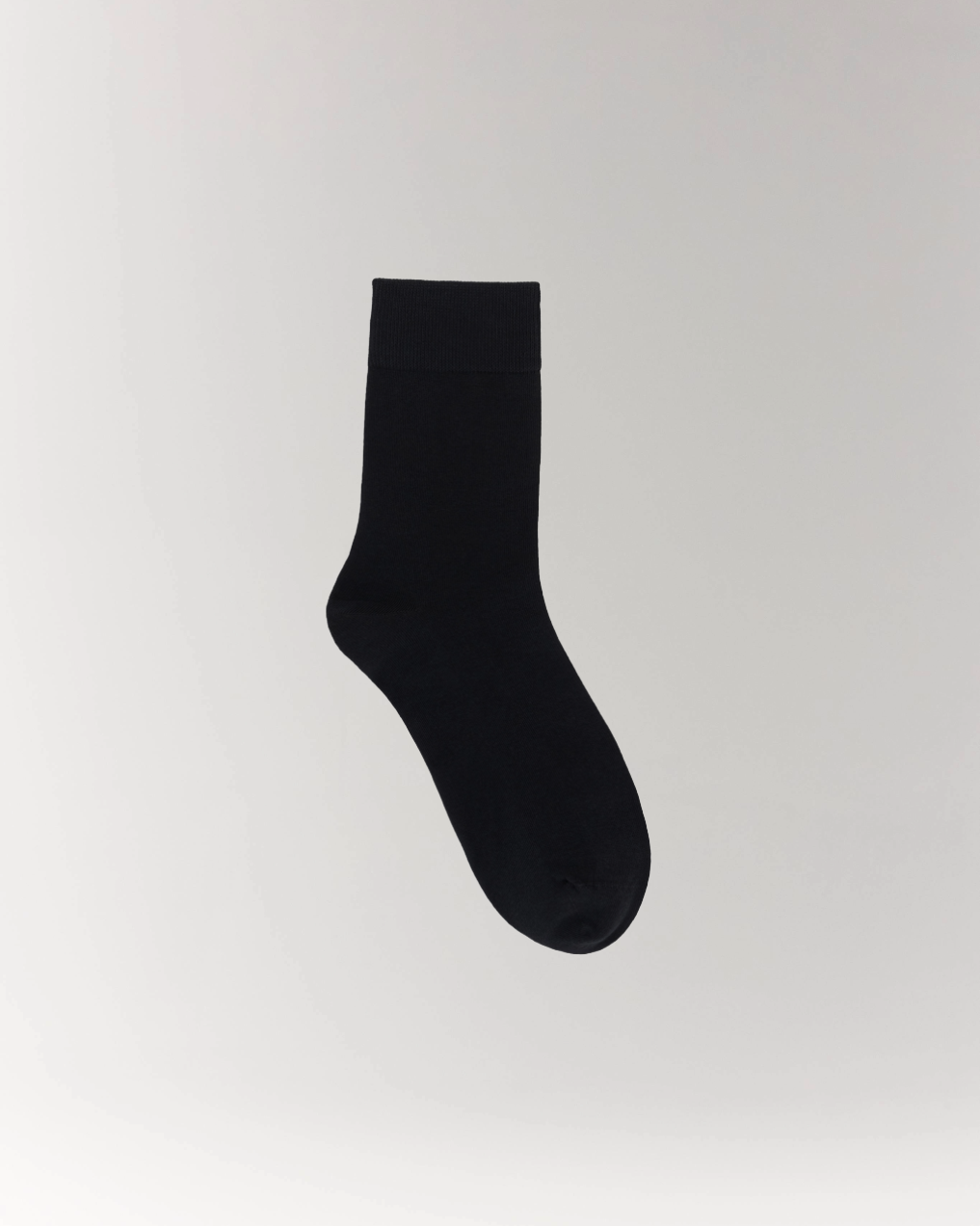 Cottosilk Cotton Crew Socks - Black