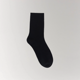 Cottosilk Cotton Crew Socks - Black
