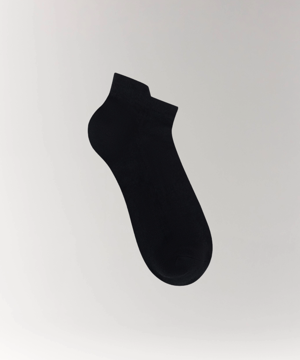 Cottosilk air cotton ankle socks in black