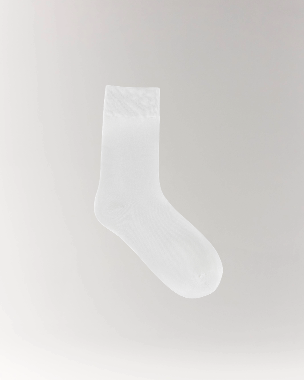 Cottosilk Cotton Crew Socks - White
