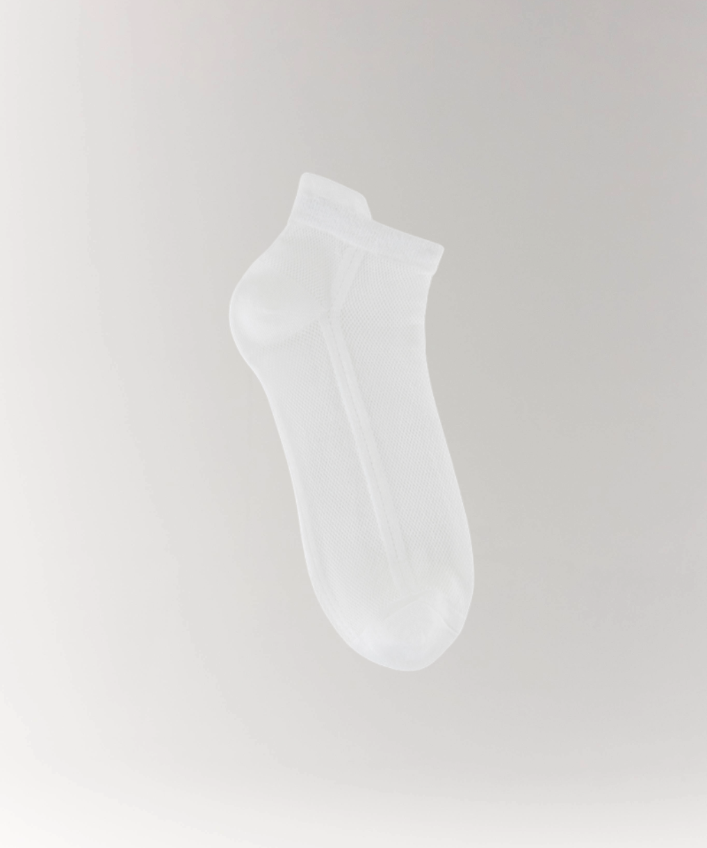 Cottosilk air cotton ankle socks in white