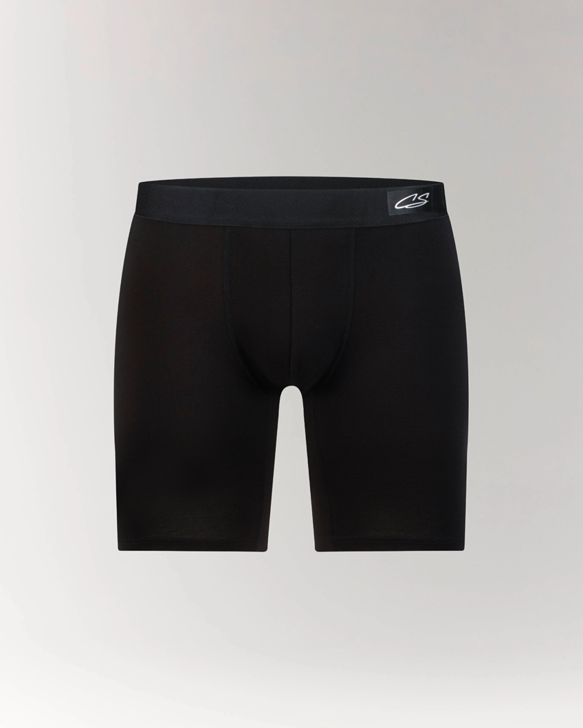 Long Boxer Brief in Black – CottoSilk premium men’s underwear with extended leg design, made from breathable cotton blend for all-day support and comfort.