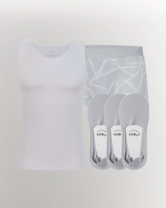 CS Men’s Essentials Pack Light Grey – CottoSilk premium men’s innerwear set with undershirt, trunk, and no-show socks