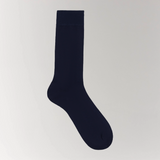 Mulberry Silk Regular Socks - Navy