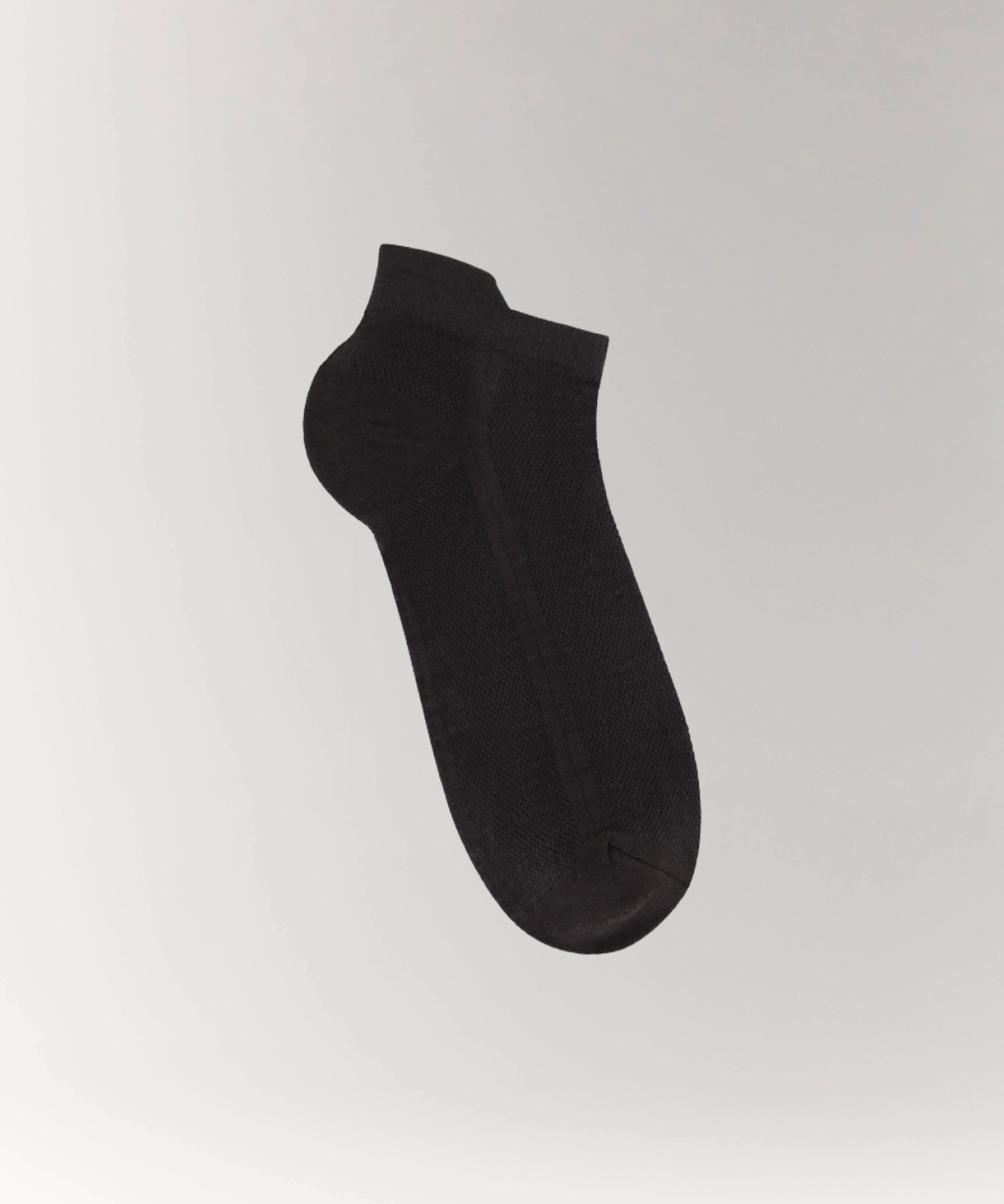 Cottosilk air cotton ankle socks in Dark grey