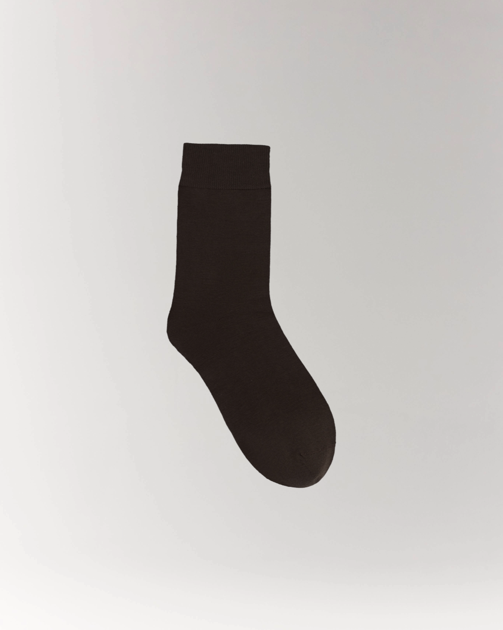 Cottosilk Cotton Crew Socks - Brown