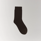 Cottosilk Cotton Crew Socks - Brown