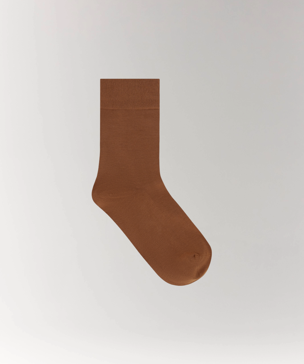 Cottosilk Cotton Crew Socks - Orange