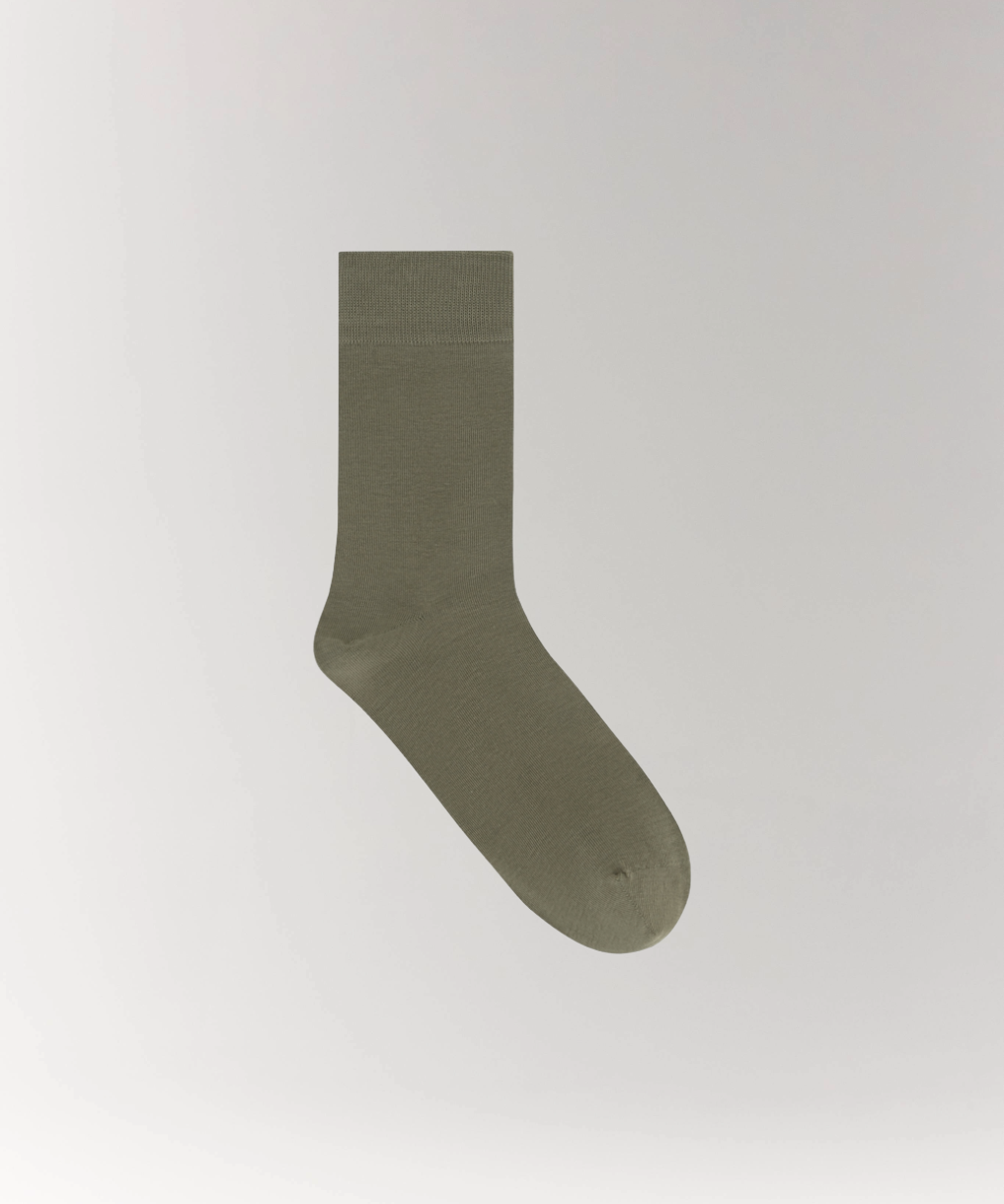 Cottosilk Cotton Crew Socks - Green
