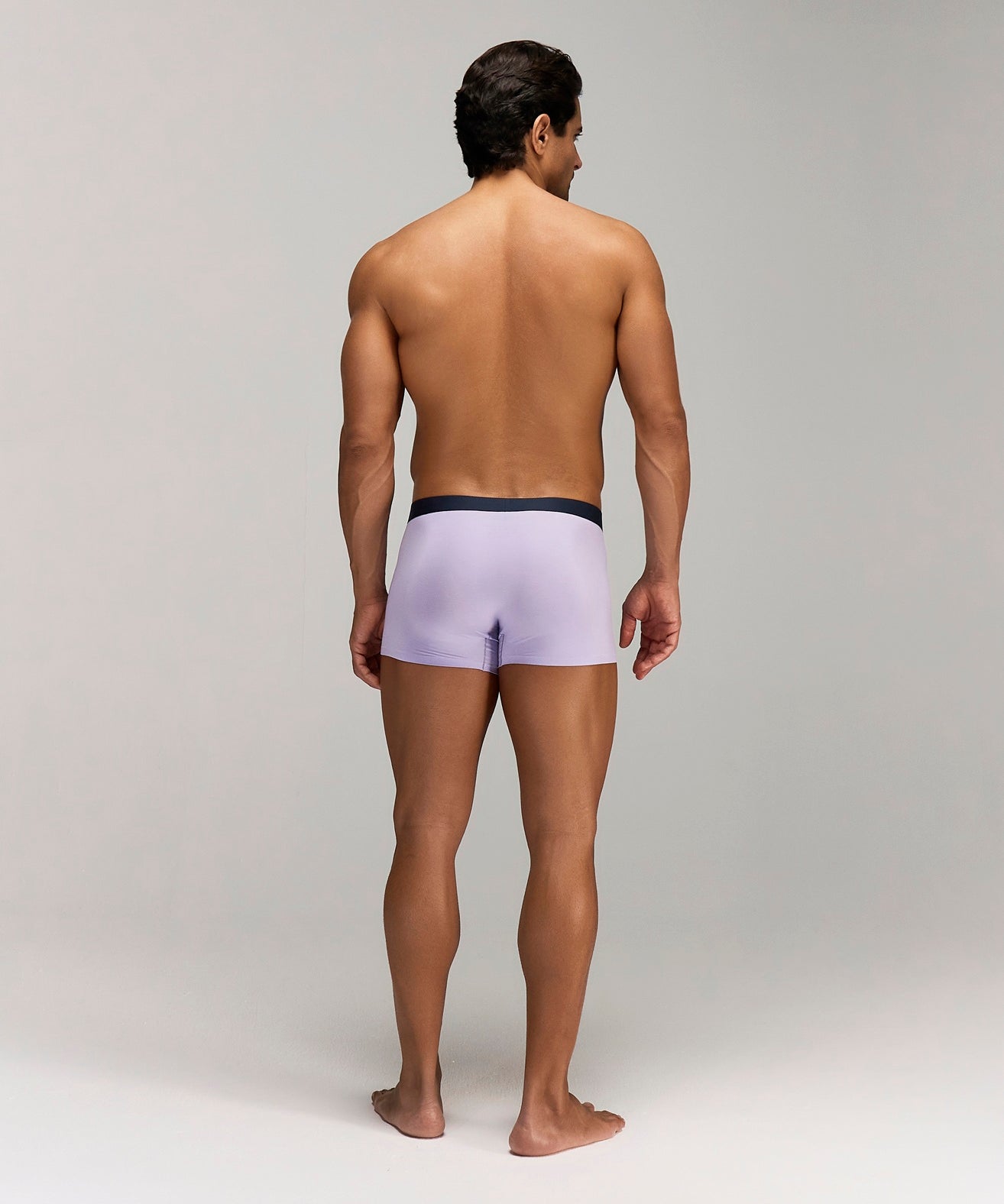 Back photo for a Model wearing Luxury Soft Modal Trunk in orchid.