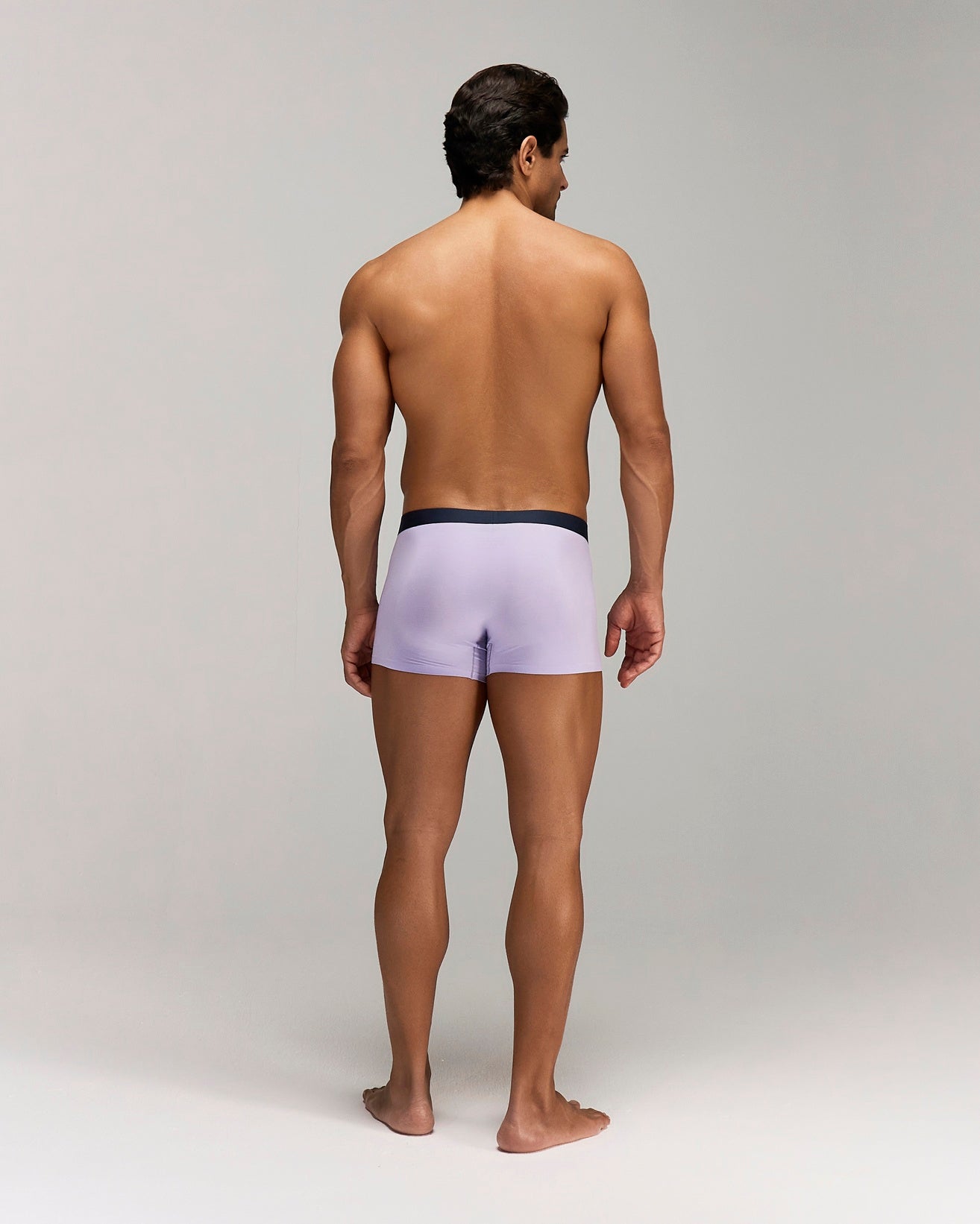 Back photo for a Model wearing Luxury Soft Modal Trunk in orchid.