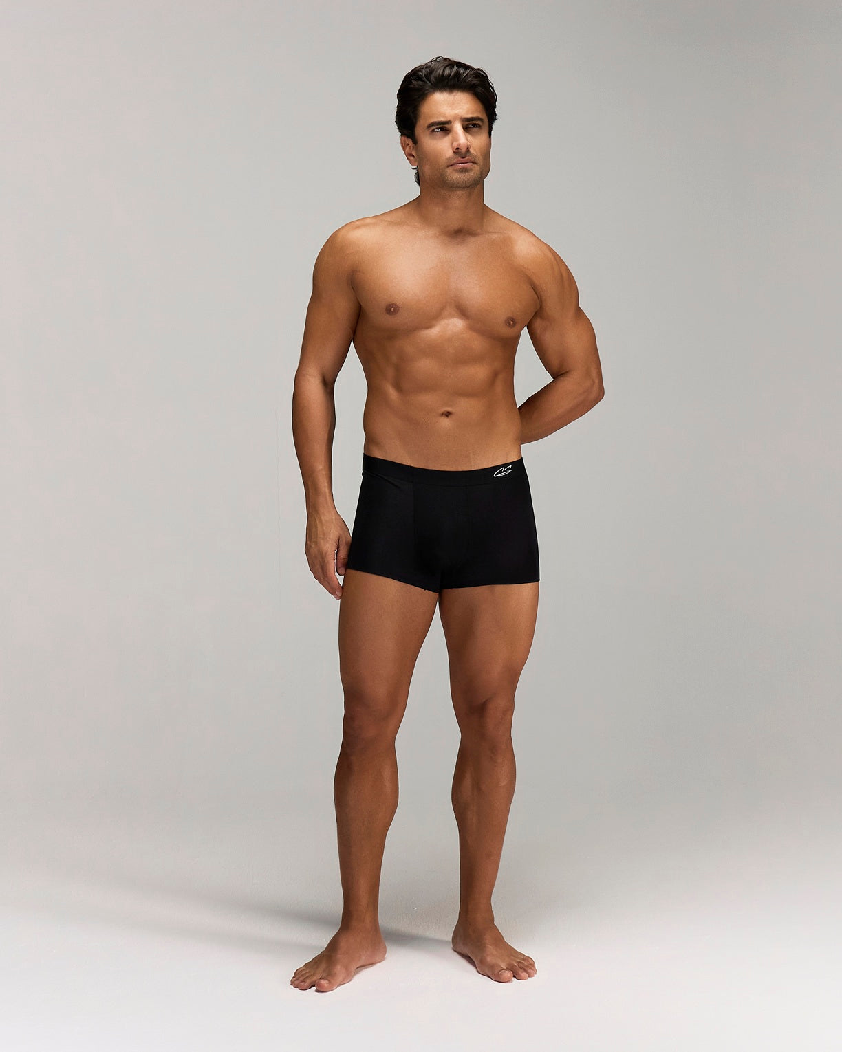 Front photo for a Model wearing Ultra Soft Modal Trunk in Black.