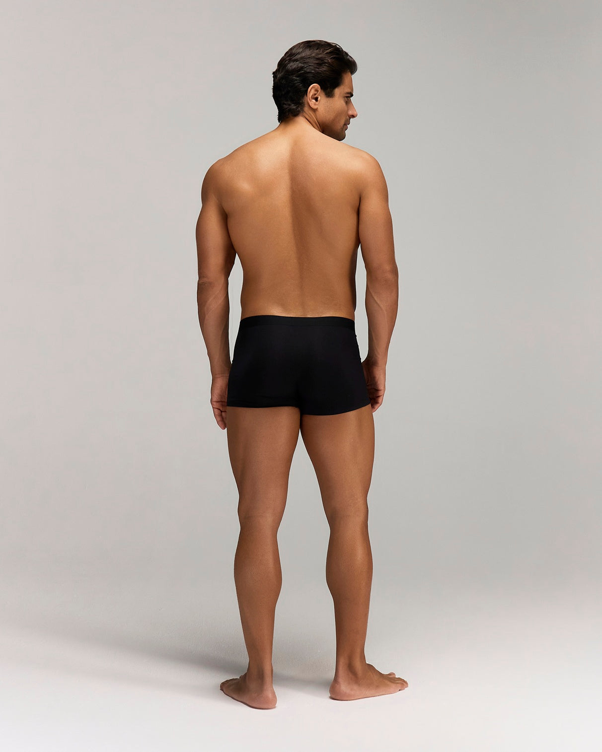 Back photo for a Model wearing Ultra Soft Modal Trunk in Black.