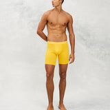 Long Boxer Brief in Yellow – CottoSilk premium men’s underwear with extended leg design, made from breathable cotton blend for all-day support and comfort.