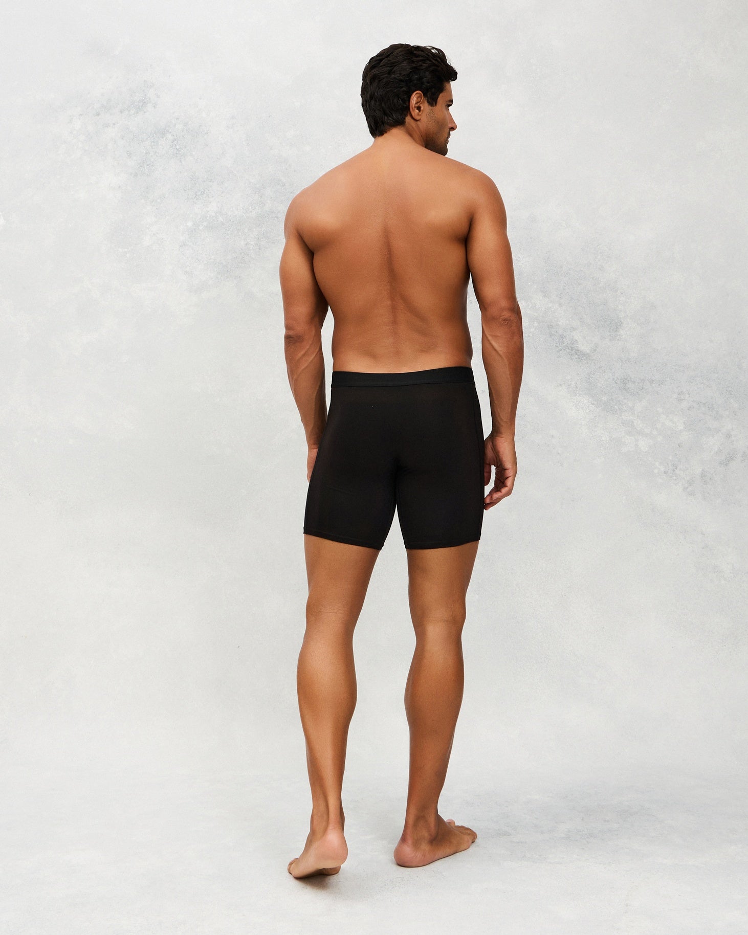 Long Boxer Brief in Black – CottoSilk premium men’s underwear with extended leg design, made from breathable cotton blend for all-day support and comfort.
