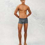 Vintage Cotton Trunk in Dark Grey – Classic organic cotton underwear with a natural feel and modern fit, crafted by premium men’s brand CottoSilk.