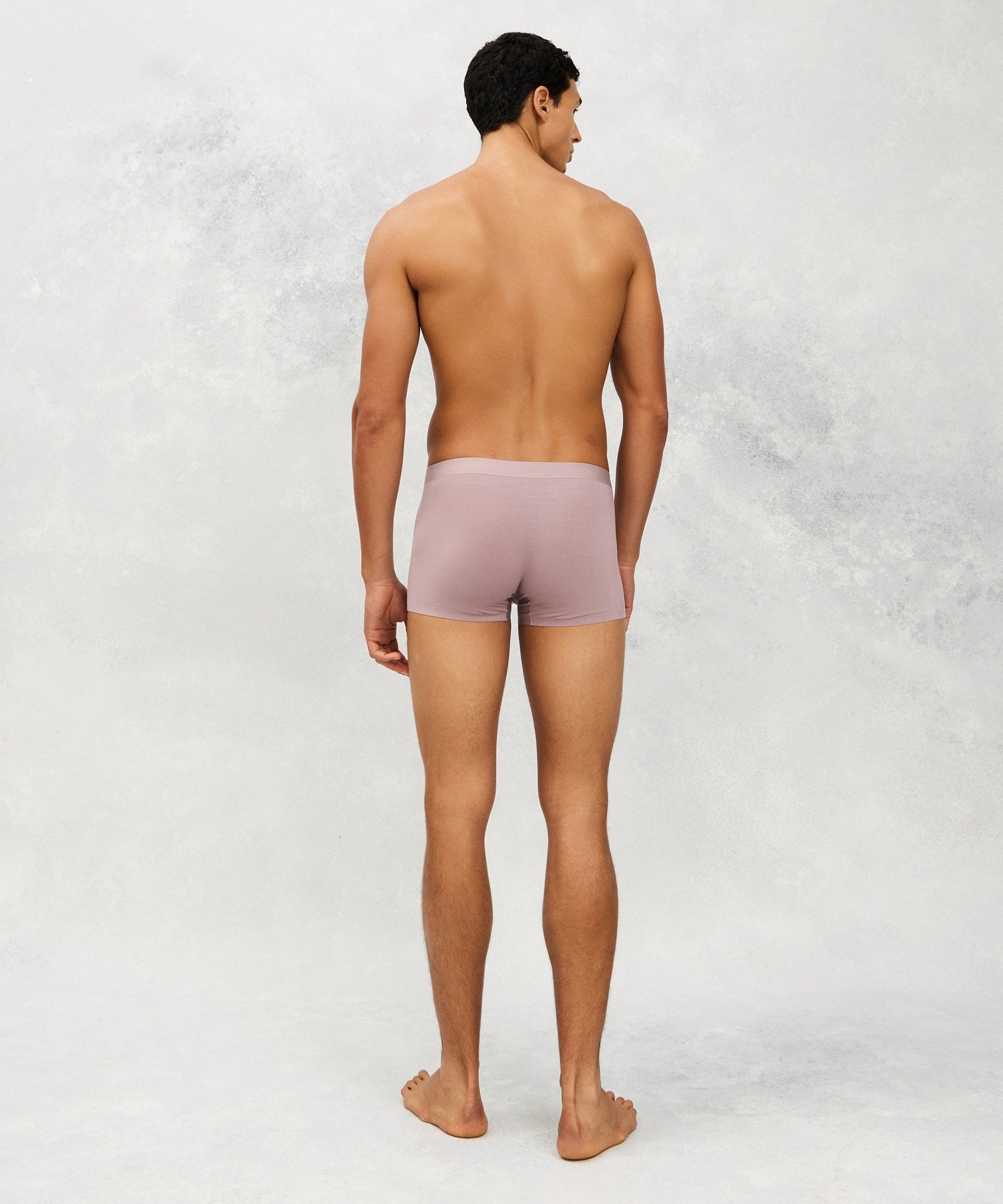 Back photo for a Model wearing Ultra Soft Modal Trunk in Raspberry.