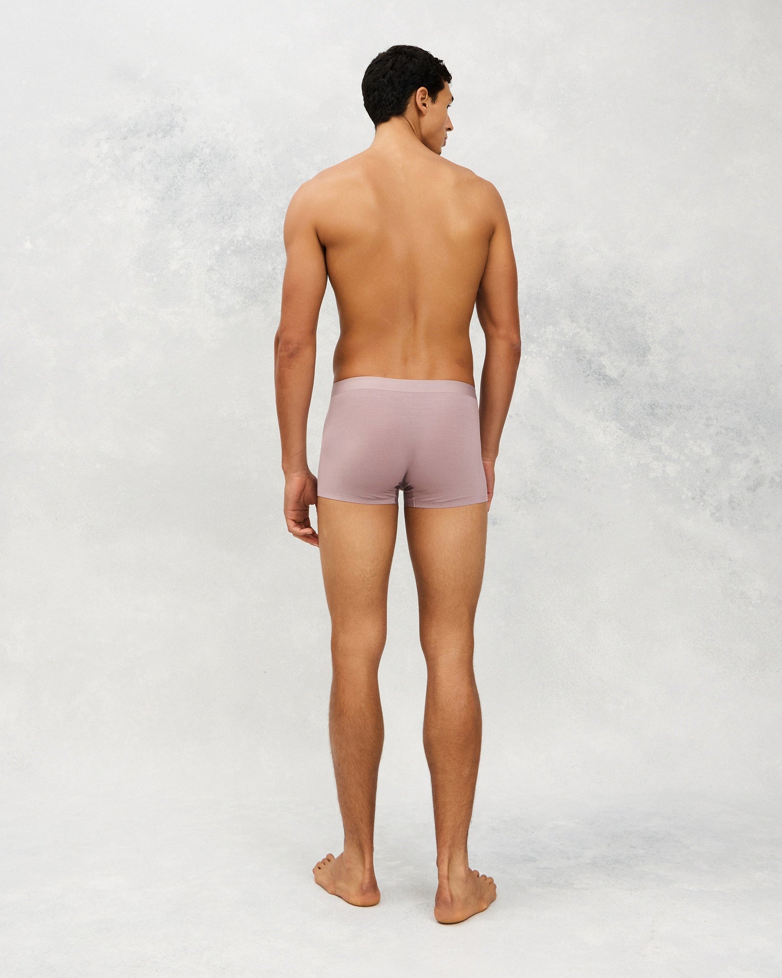 Back photo for a Model wearing Ultra Soft Modal Trunk in Raspberry.