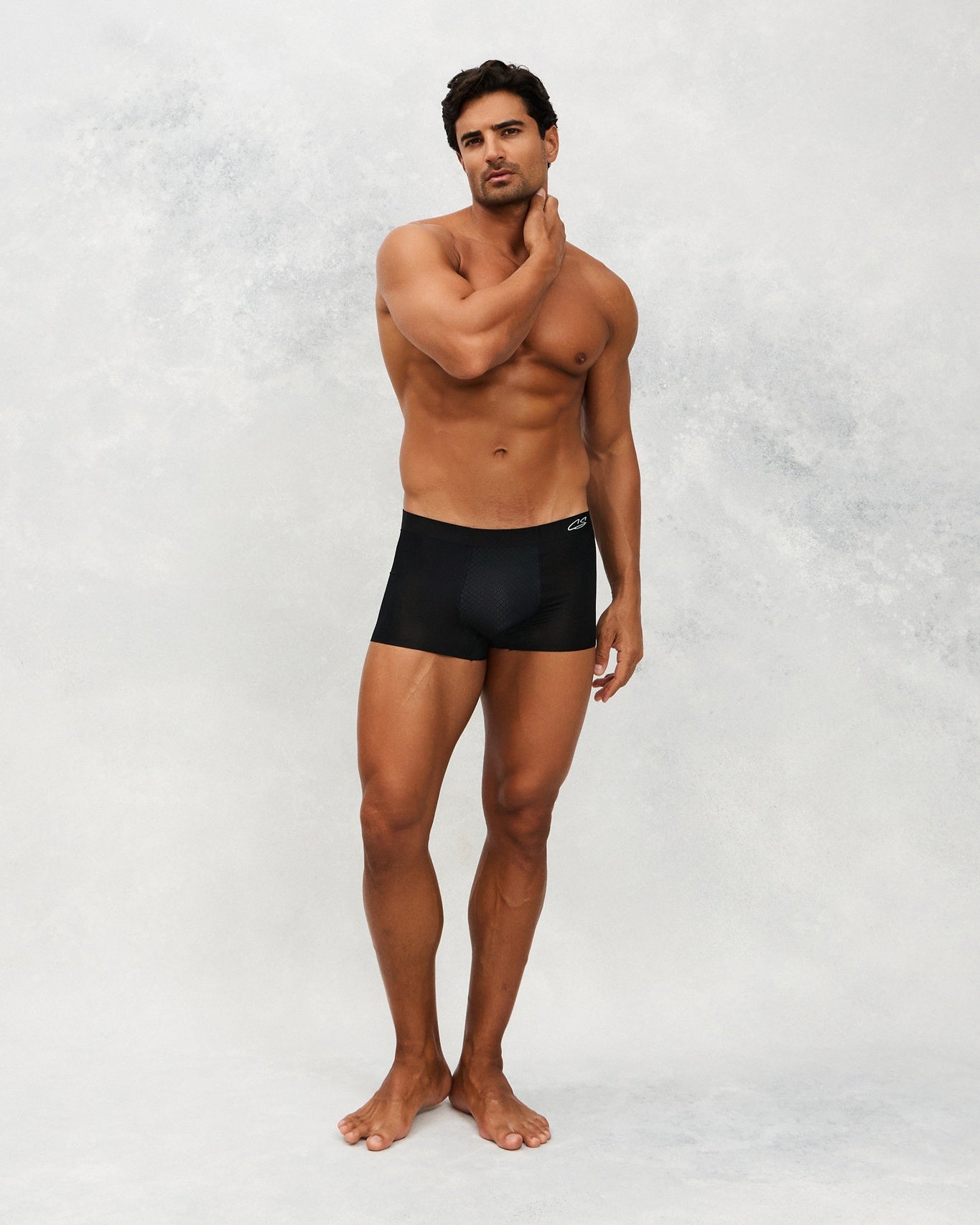 Front photo for a Model wearing Airflow Ice Trunk in Black.