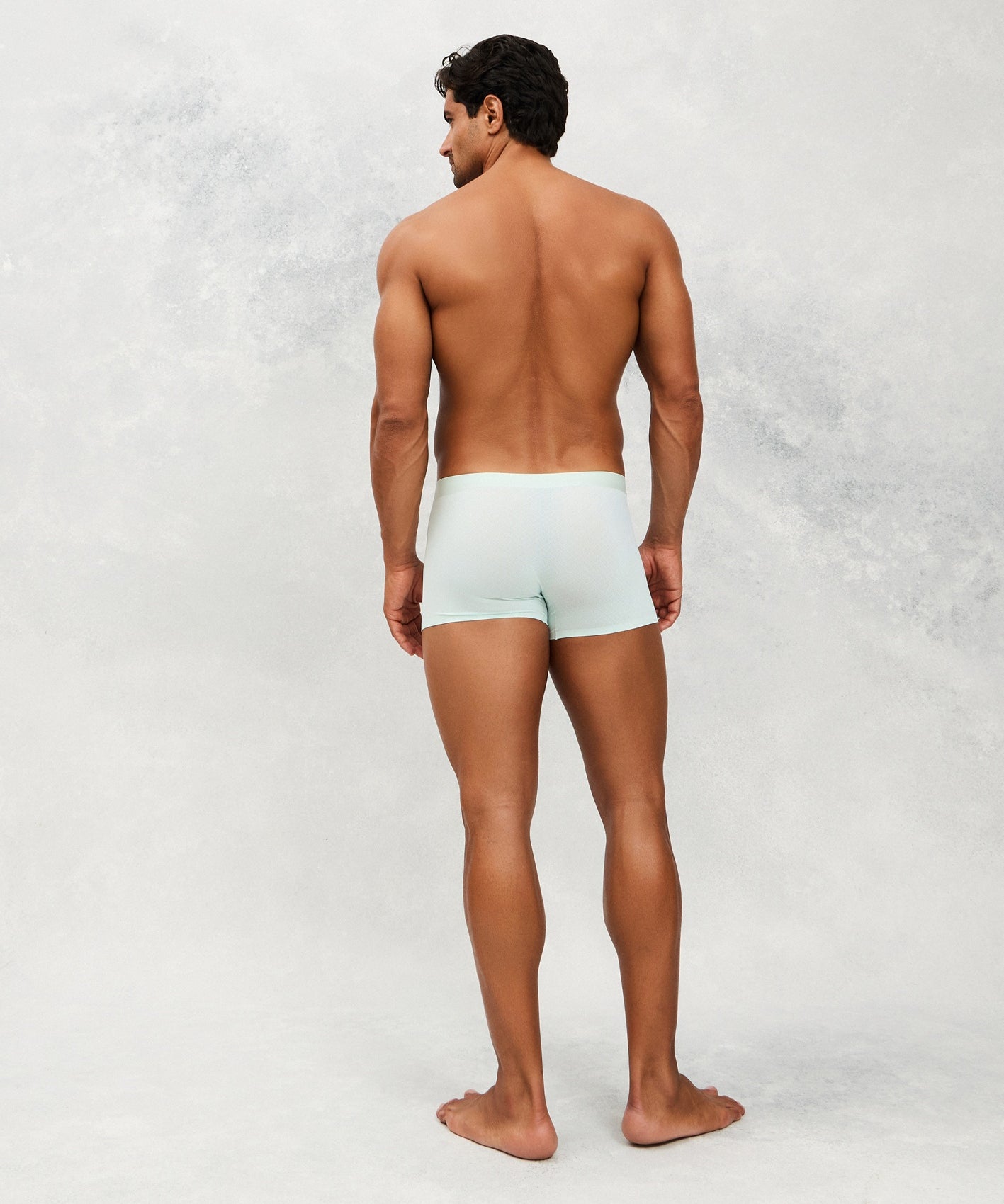 Back photo for a Model wearing Airflow Ice Trunk in Light Green.