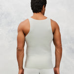 Back photo for a Model wearing Ice Tech Undershirt in grey.